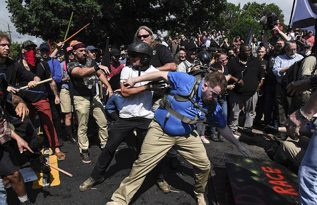 Charlottesville Car Ram: Man Snaps after 5 Hours of Violence by Antifa Thugs 2 masked attack