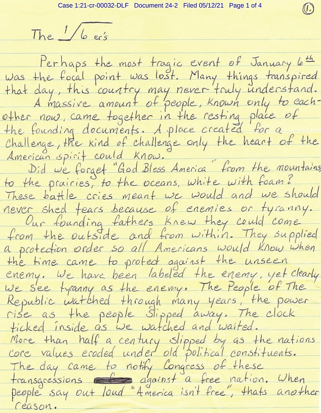 43145753 9602127 Page 1 of 4 of Reffitt s letter a 21 1622570372588