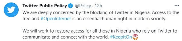 Nigeria BANS Twitter Indefinitely after Platform Censors President Muhammadu Buhari tweet 2 43878359 9656343 image a 18 1622944005574
