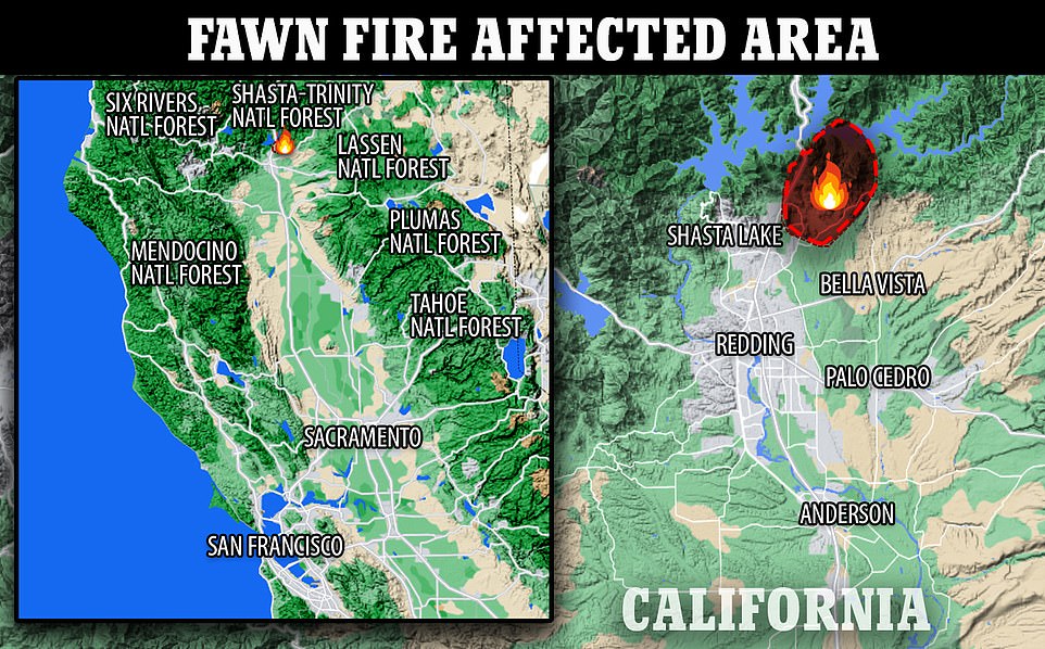 Buddhist Female Shaman Arrested for Setting California on Fire Multiple Times 2 48451033 10031697 This map the area that has been affected by the Fawn Fire which a 74 1632751266741