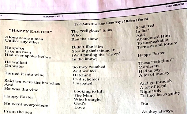 sacramento bee happy easter poem