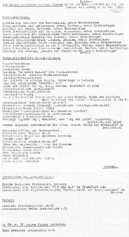 German Document of Closing Down Freemasonry and