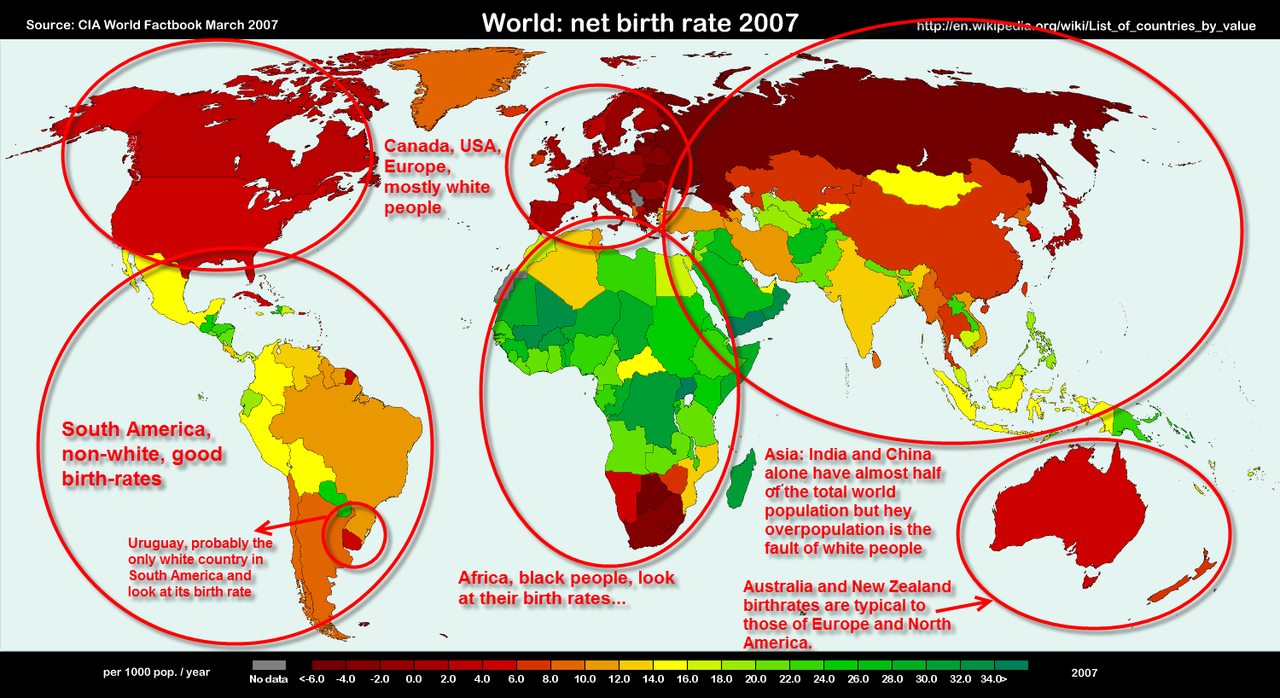 World net birth rate 2007