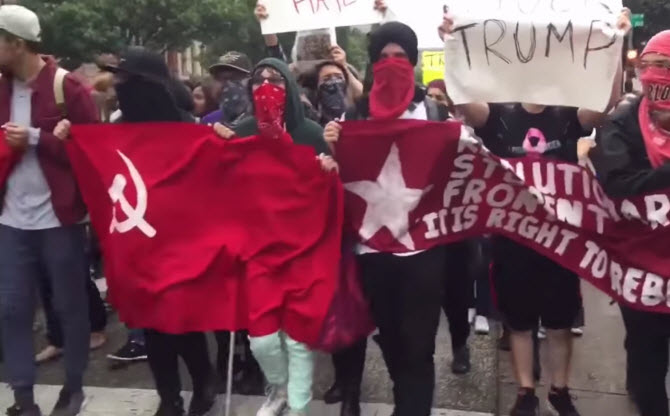 communists hate trump march