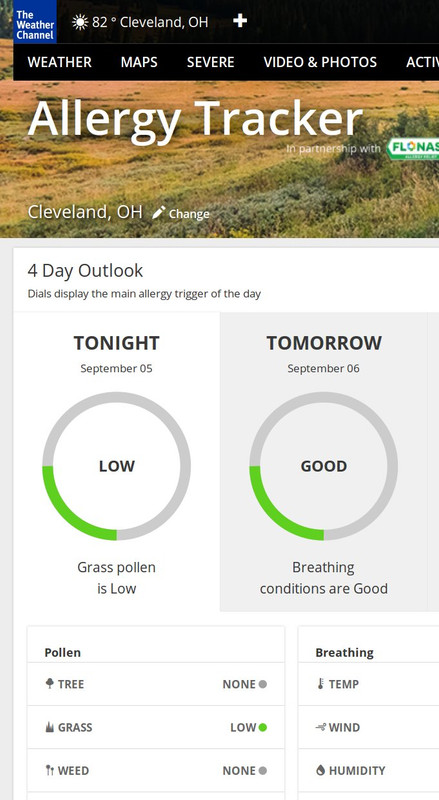 hillary pollen weather channel