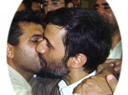 Iranian president kissing man