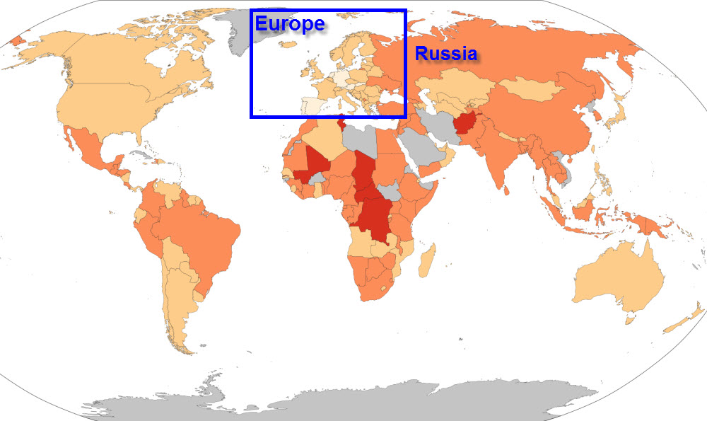 Europe rape map