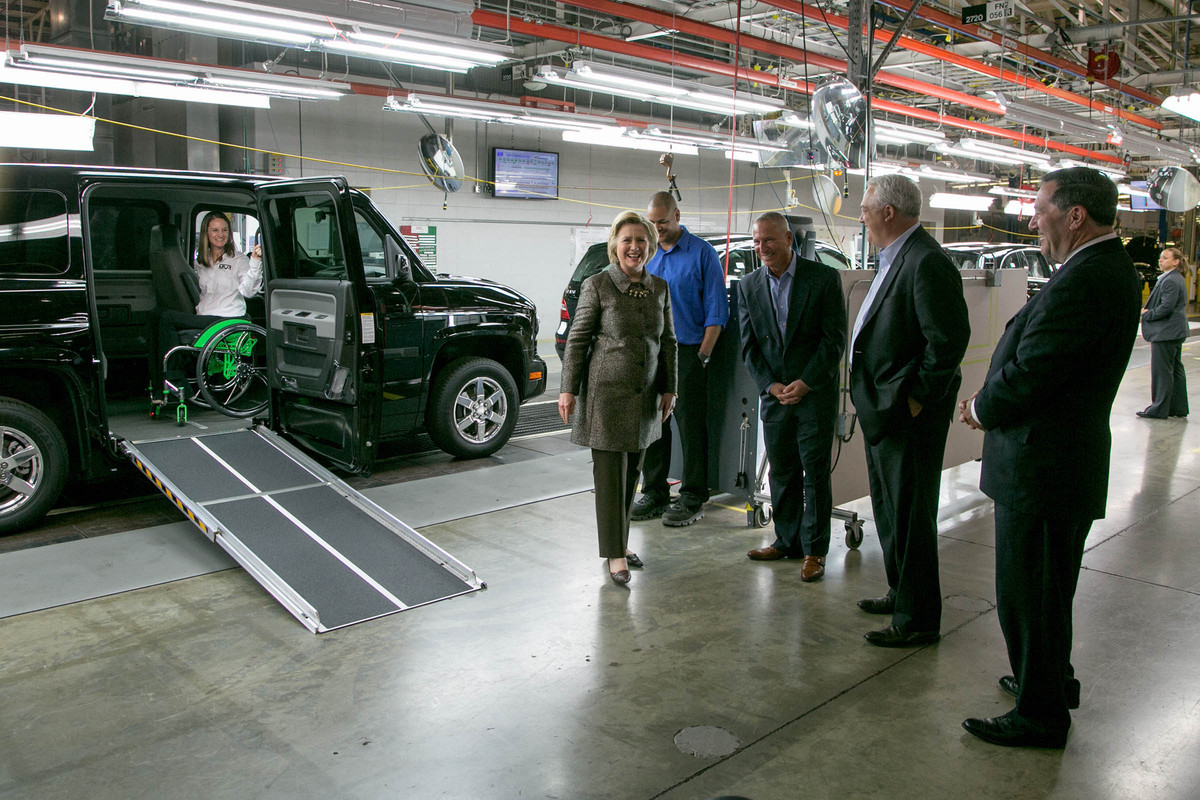 Hillary Checking Disabled Van2