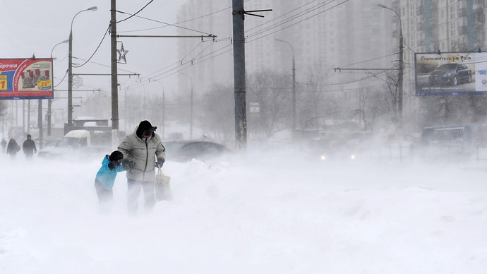 moscow abnormal snowfall kiev