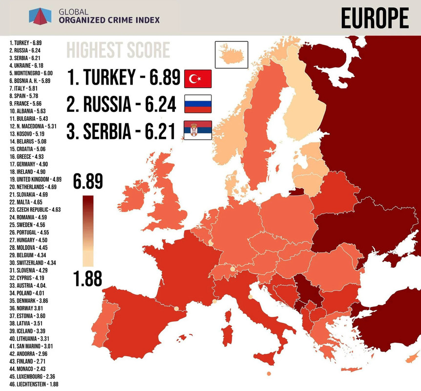 Europe Organized Crime map