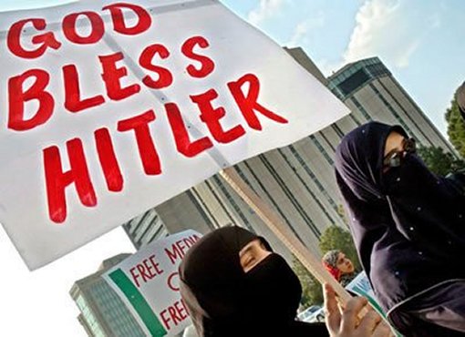 God bless hitler Muslim woman image