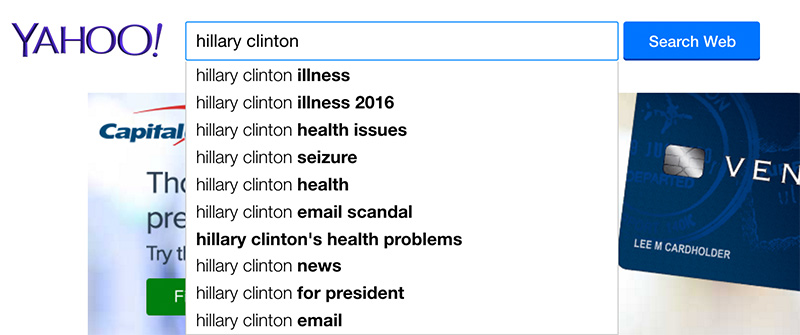 yahoo hillary clinton