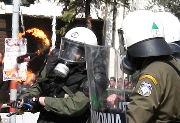 Greece rocked by riots as up to 60,000 people take to streets to protest against government 2 article 1257243 08AD50BB000005DC