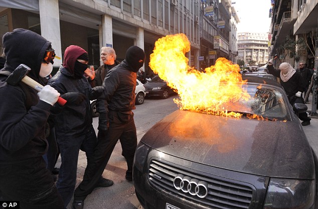Greece rocked by riots as up to 60,000 people take to streets to protest against government 5 article 1257243 08AD51EB000005DC
