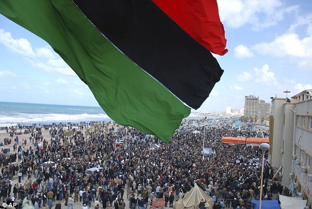 Gaddafi flees Tripoli as protesters set the Libyan parliament building alight 9 article 1358972 0D4B2855000005DC