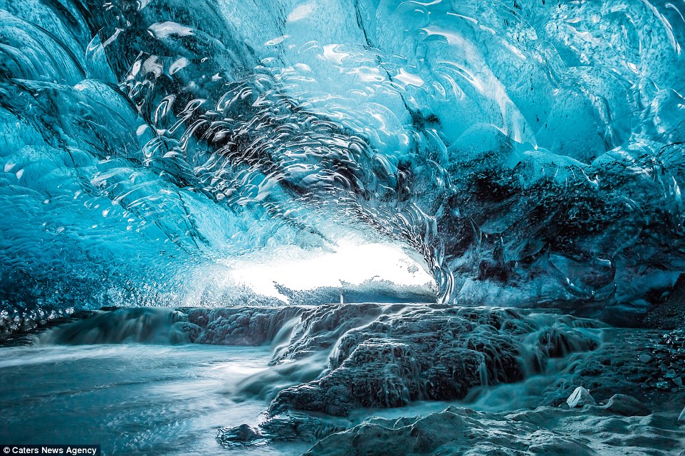 Iceland's Stunning Crystal Cave, Emerald Blue Ice mixed with Volcanic Ash 6 26AA733E00000578 2995579 image a 27 1426414640017