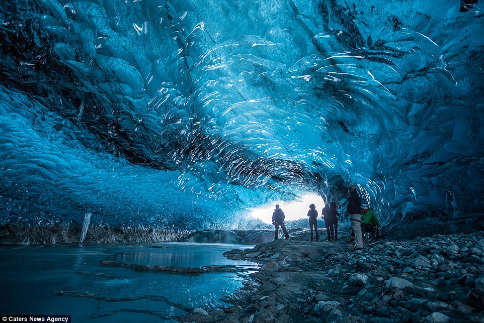 Iceland's Stunning Crystal Cave, Emerald Blue Ice mixed with Volcanic Ash 5 26AA740400000578 2995579 image a 13 1426414572245