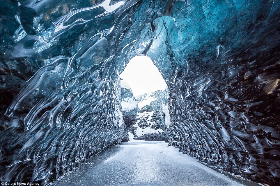 Iceland's Stunning Crystal Cave, Emerald Blue Ice mixed with Volcanic Ash 3 26AA74AF00000578 2995579 image a 5 1426414539742