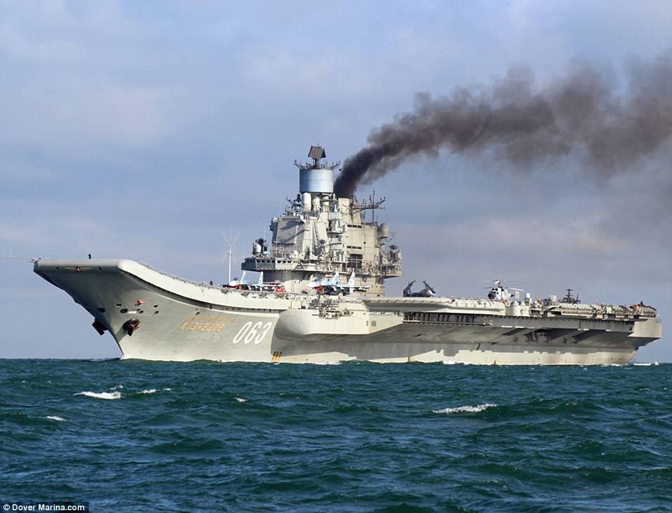 Admiral Kuznetsov aircraft carrier passed through the English Channel yesterday, accompanied by several destroyers and even a submarine, all armed to the teeth.