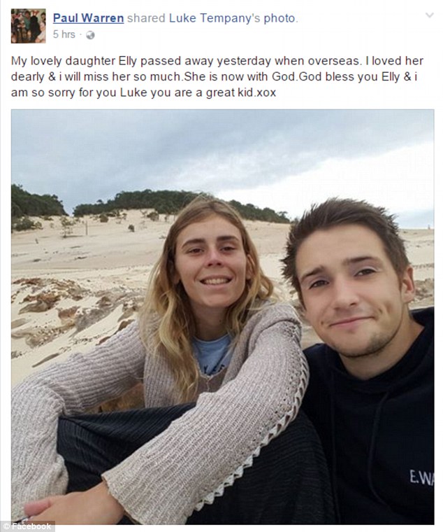 Aussie woman Elly Warren raped and murdered in dangerous Mozambique 10 Her father Paul also shared a tribute on social media and even passed on his condolences to her boyfriend (right) in the midst of his own grief.