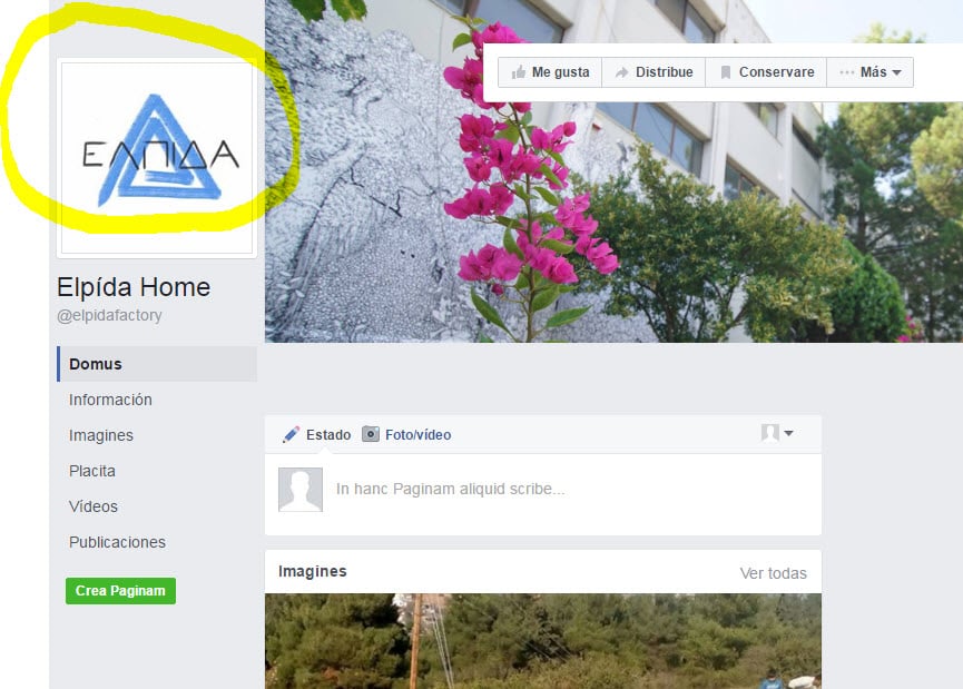The Elpida Project’s Facebook page had this “boy lover” symbol as its main logo until its discovery by Pizzagate researchers.