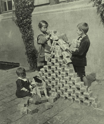 children playing with money