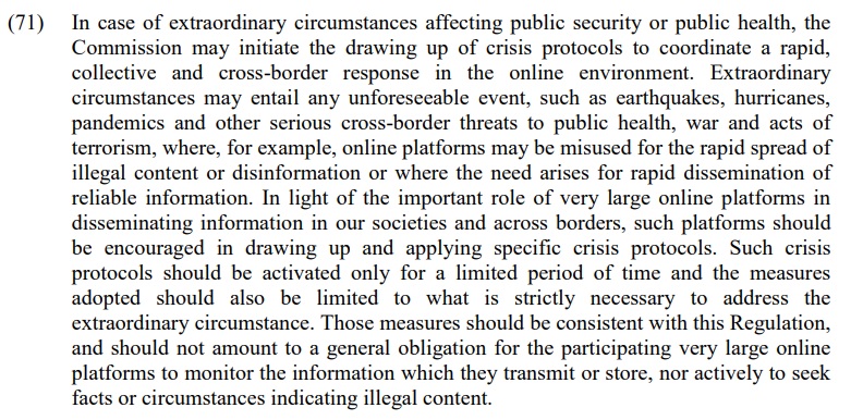 digitial services act crisis speech restrictions
