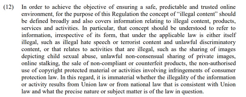 digitial services act hate speech